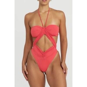 NWT RIOT SWIM Phoenix One Piece Swim Sz M Coral Orange $150